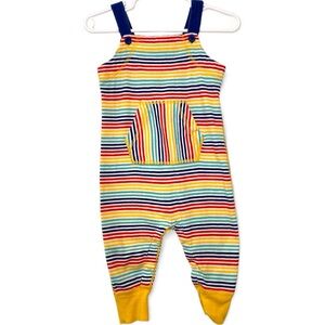 Hanna Andersson Multicolor Striped Overalls Colorful Rainbow 70 cm 6-12 Months